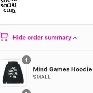Anti social social club mind games hoodie NWT